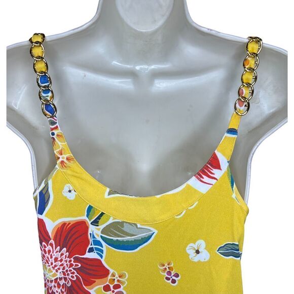 Dolce & Gabbana Vintage Yellow Camisole Tank with Chain Straps Size 38 - Picture 4 of 6